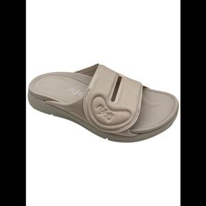 Ryka Womens Adjustable Recovery Slide Sandals Tao Sand Beige - Wide